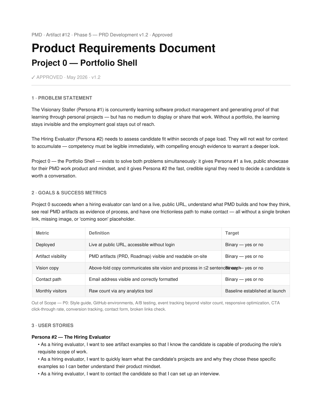 Artifact 12 — Product Requirements Document thumbnail